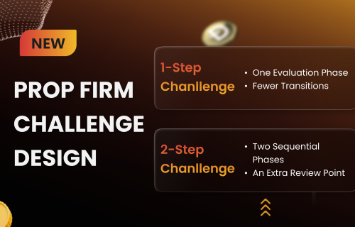 Comparison of one-step and two-step prop firm challenge structures and trader progression
